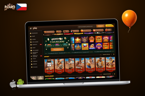 Lizaro Casino desktop verze na macOS spuštěná v Safari se zkratkou v docku