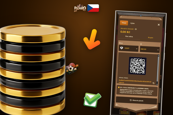 Stylizovaná pokladna Lizaro Casino pro správu vkladů a finančních transakcí