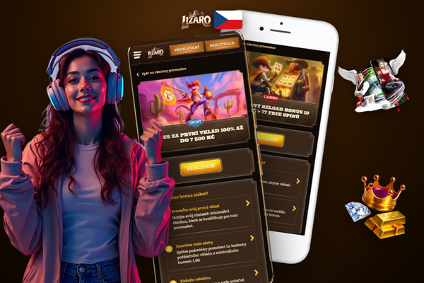 Registrační formulář Lizaro Casino se zvýrazněným polem pro zadání promo kódu LIZAPLAY